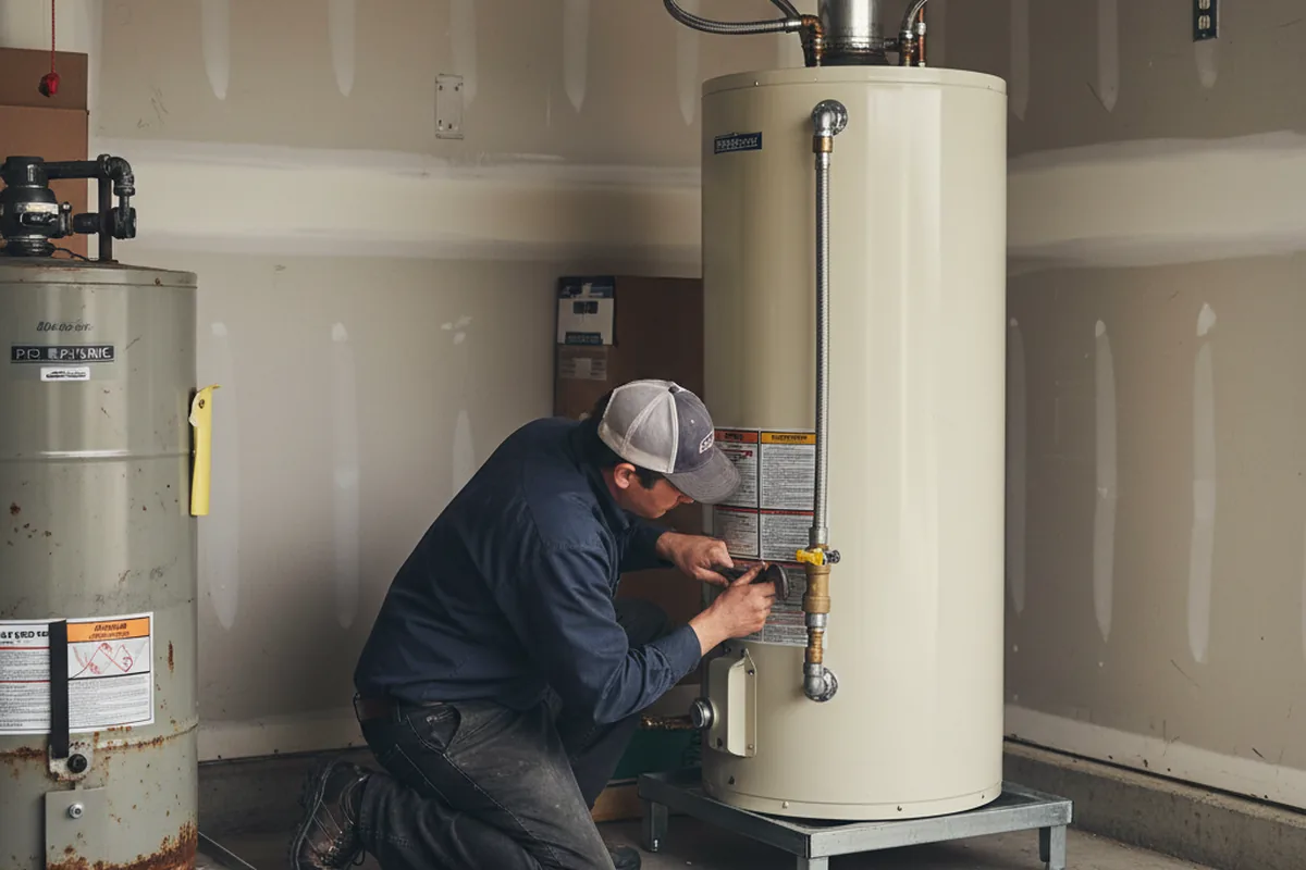 Water heater and shutoff valve replacement in Brownstown