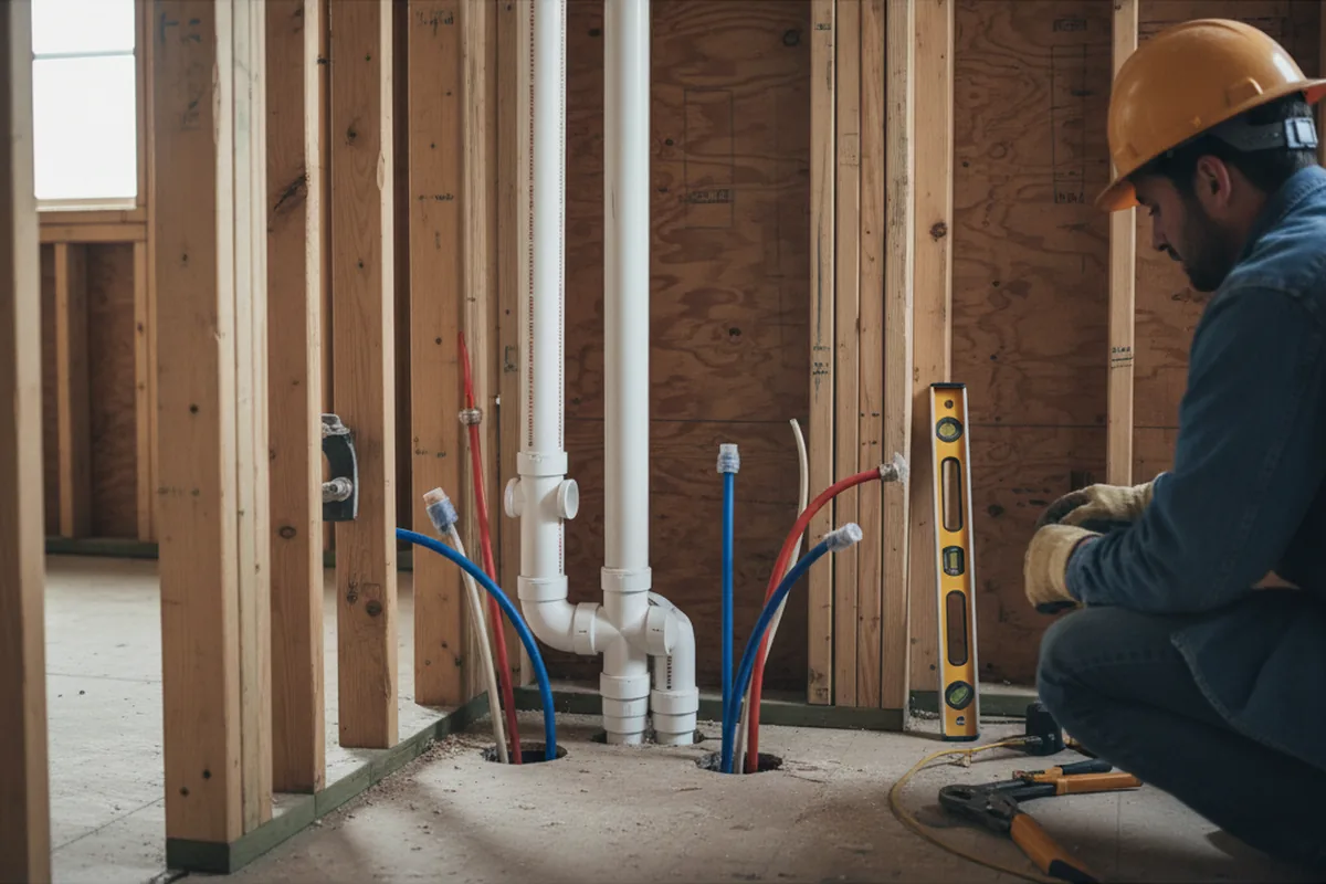 Drain and supply rough-in during Toilet Repair and Installation in Brownstown